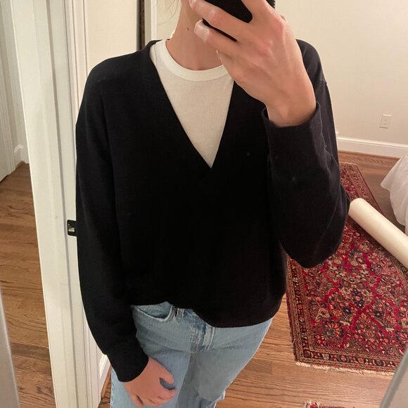 Rag & Bone Black V-Neck Sweater - Picture 4 of 4